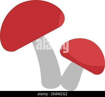 Red mushrooms, illustration, vector on a white background. Stock Vector