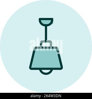 Blue chandelier, illustration, vector on a white background. Stock Vector