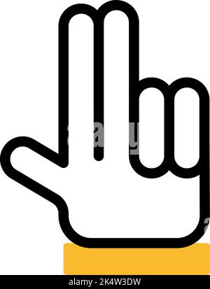 Three fingers, illustration, vector on a white background. Stock Vector