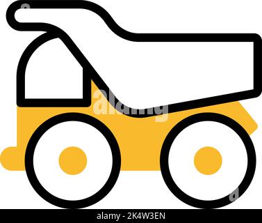 Hard equipments dumper truck, illustration, vector on a white background. Stock Vector