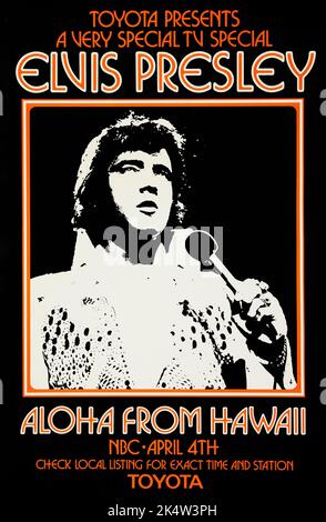 Toyota presents Elvis Presley TV Special - Aloha From Hawaii concert poster 1973 Stock Photo