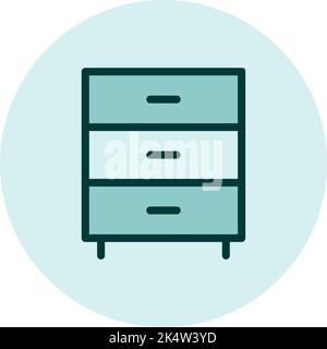 Furniture shelf, illustration, vector on a white background. Stock Vector