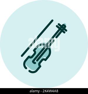 Violin playing, illustration, vector on a white background. Stock Vector