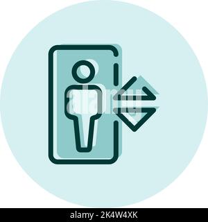 Hotel elevator, illustration, vector on a white background. Stock Vector