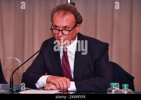 Florence, Italy. 04th Oct, 2022. Vito Cozzoli (president of Sport e Salute) during UniCredit Firenze Open - Presentation press conference, Tennis Internationals in Florence, Italy, October 04 2022 Credit: Independent Photo Agency/Alamy Live News Stock Photo