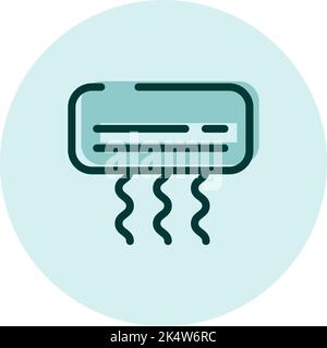 Hotel airconditioner, illustration, vector on a white background. Stock Vector
