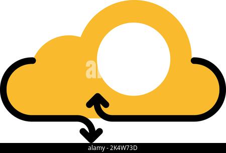 Network synchronization, illustration, vector on a white background. Stock Vector