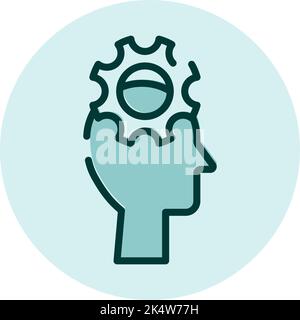 Analtycal thinking, illustration, vector on a white background. Stock Vector