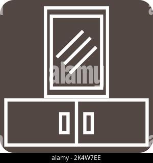 Wooden mirror stand, illustration, vector on a white background. Stock Vector