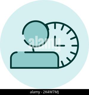 Working hours, illustration, vector on a white background. Stock Vector