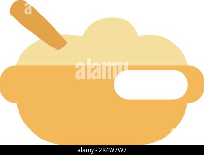 Kindergarten baby porridge, illustration, vector on a white background. Stock Vector