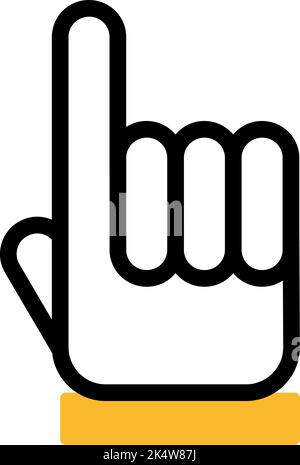 Hand fingers one, illustration, vector on a white background. Stock Vector