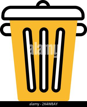 Metal recycle bin, illustration, vector on a white background. Stock Vector