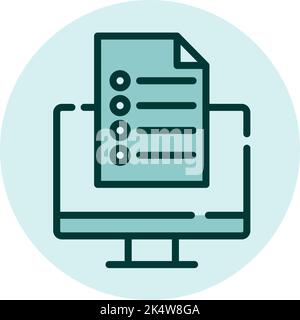 Online test, illustration, vector on a white background. Stock Vector