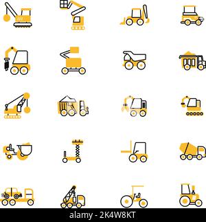 Hard machinery equipments, illustration, vector on a white background. Stock Vector
