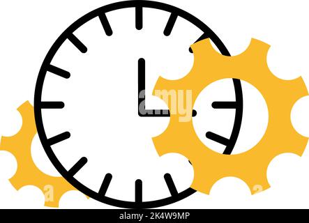 Project menagement time, illustration, vector on a white background. Stock Vector