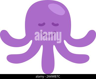 Purple octopus, illustration, vector on a white background. Stock Vector