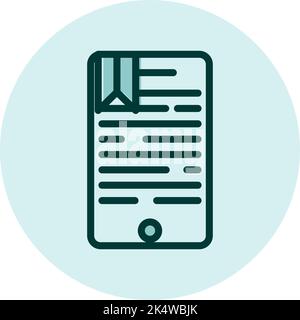 Online education ebook, illustration, vector on a white background. Stock Vector