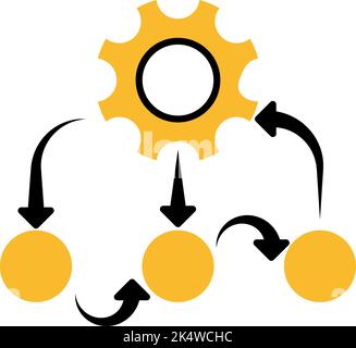 Project menagement team work, illustration, vector on a white background. Stock Vector