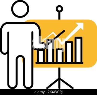 Project menagement business, illustration, vector on a white background. Stock Vector