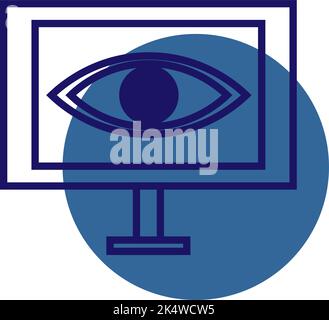 Security surveillance, illustration, vector on a white background. Stock Vector