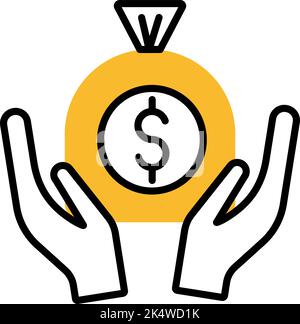 Project menagement finance, illustration, vector on a white background. Stock Vector