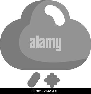 Wet snow weather, illustration, vector on a white background. Stock Vector