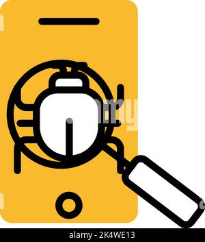 Mobile app testing, illustration, vector on a white background. Stock Vector