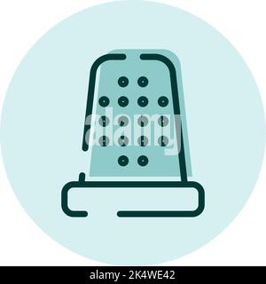 Textile thimble, illustration, vector on a white background. Stock Vector