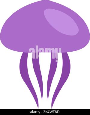 Ocean jelly fish, illustration, vector on a white background. Stock Vector
