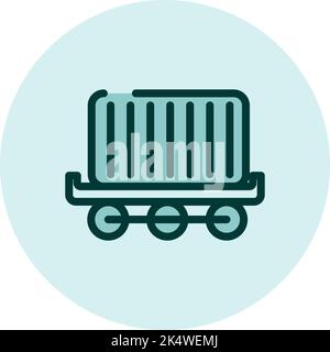 Train wagon, illustration, vector on a white background. Stock Vector