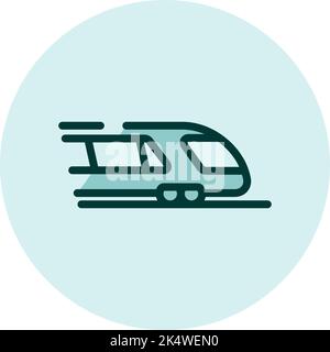 Speed train, illustration, vector on a white background. Stock Vector