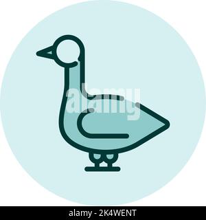 Wild goose, illustration, vector on a white background. Stock Vector