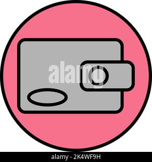 Shopping wallet, illustration, vector on a white background. Stock Vector