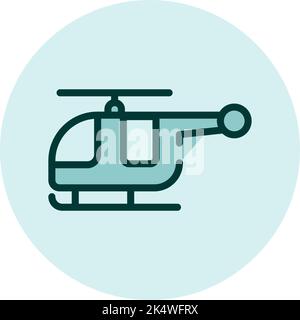 Flying helicopter, illustration, vector on a white background. Stock Vector