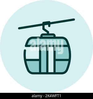 Mountain tramway, illustration, vector on a white background. Stock Vector