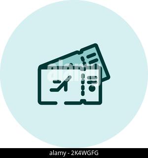 Traveling ticket, illustration, vector on a white background. Stock Vector