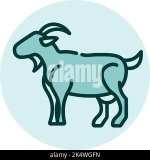 Wild goat, illustration, vector on a white background. Stock Vector
