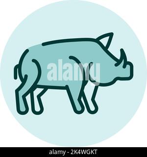 Wild boar, illustration, vector on a white background. Stock Vector