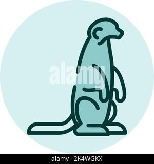 Wild baby otter, illustration, vector on a white background. Stock Vector