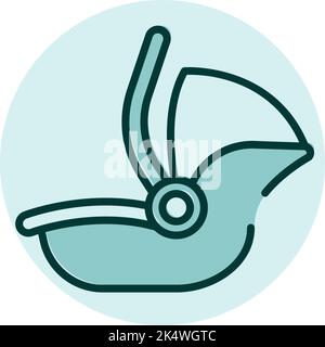 Baby car carrier, illustration, vector on a white background. Stock Vector