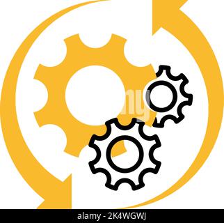 Project menagement optimization, illustration, vector on a white background. Stock Vector