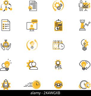 Project menagement, illustration, vector on a white background. Stock Vector