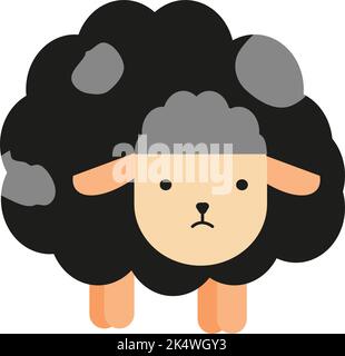 Black sheep, illustration, vector on a white background. Stock Vector