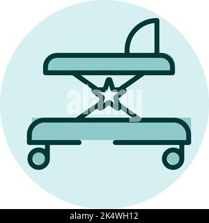 Baby walker, illustration, vector on a white background. Stock Vector