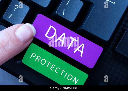 Conceptual display Data Protection. Word for safeguarding information away from a possible data breach Stock Photo