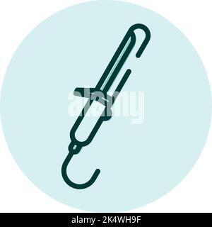 Beauty curling iron, illustration, vector on a white background. Stock Vector