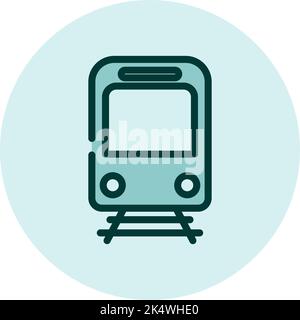 Metro on rails, illustration, vector on a white background. Stock Vector