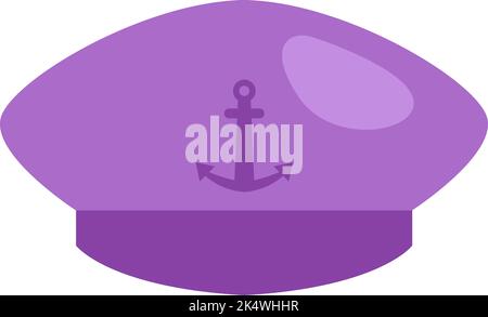 Purple sea hat, illustration, vector on a white background. Stock Vector