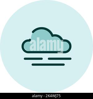 Foggy forecast, illustration, vector on a white background. Stock Vector